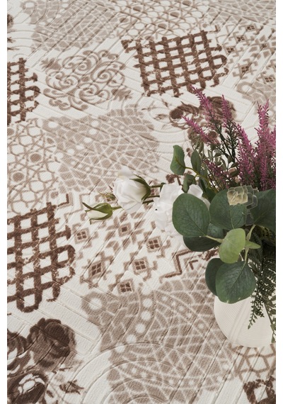 Villadia Home Textile Kaymaz Taban Modern Desen Halı Yolluk Leke Tutmaz Kolay Temizlenir Koridor Salon Yatak Mutfak Odası Vd1101bej Bej