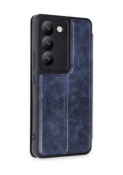 Newface - 489 - Vivo V30 Lite 4g Kılıf Flip Cover - Csmo-tex - - Lacivert