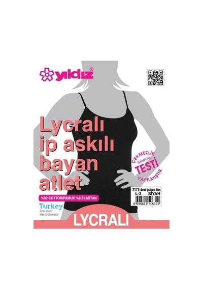 Yıldız 2171 Siyah Likralı Ip Askılı Kadın Atlet