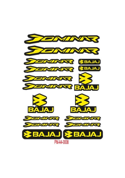 Sticker Seti Dominar Bajaj Motosiklet A4 Ebatı 04 Nötr