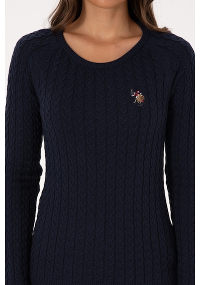 U.S. Polo Assn. Kadın Lacivert Bisiklet Yaka Basic Kazak 50307728-VR033
