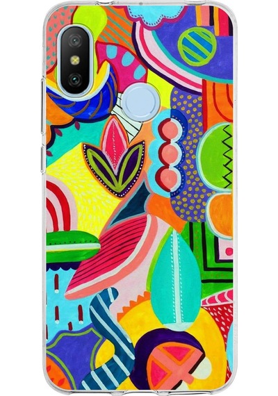 Xiaomi Mi A2 Lite İle Uyumlu Retro Color 6 Kamera Korumalı Şeffaf Kılıf Şeffaf