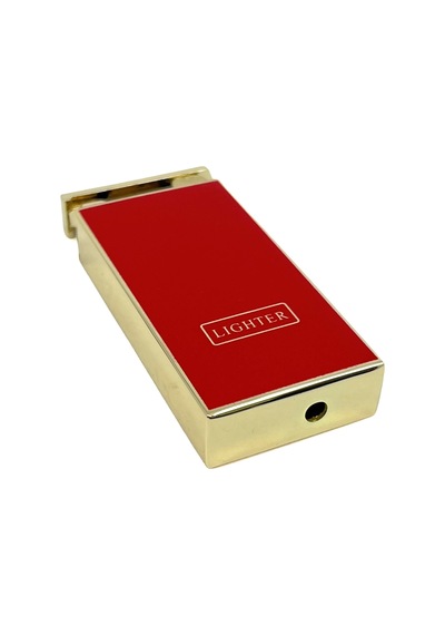 Lighter Klasik Metal Gazlı Çakmak Altın & Kırmızı Tasarım Taşlı Çakmak, Yedek Taşı Ve Özel Hediyelik Kutulu
