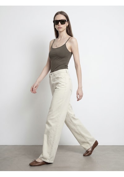 Dilvin 72323 Lyocell Karışımlı Wide Leg Jean-taş