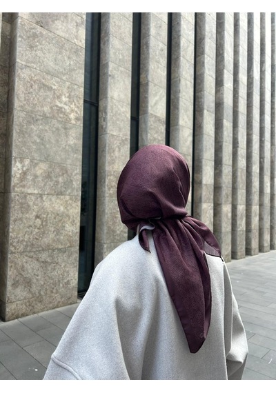 Qalortex Scarf Pamuklu Soft İnci Desen Eşarp-vişne Çürüğü antrasit