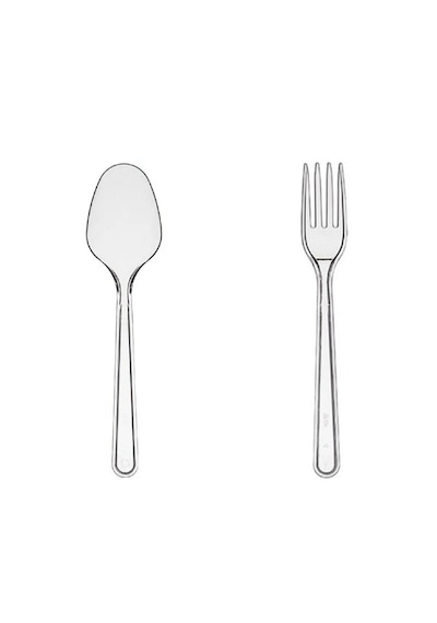 Sert Plastik Çatal Kaşık 200 Adet Lüks Şeffaf Çatal Kaşık