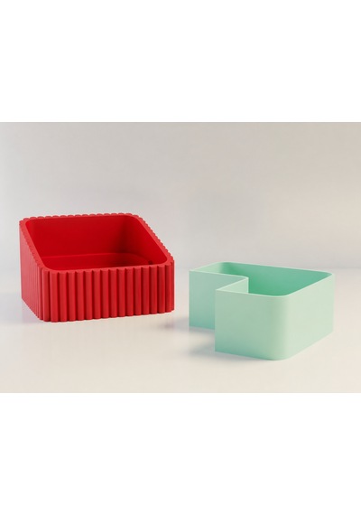 3d Baskı Fıstık Kasesi - Çift Hazneli Kabuk Ayırıcı Sunum Kasesi - Kırmızı Mint Diğer