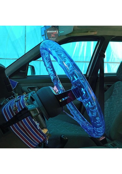 Lada Vega Göbek Ve 35cm Şeffaf Baloncuklu Mavi Momo Direksiyon Karma