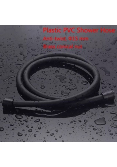 Siyah Pvc Duş Spirali Duş Hortumu 150cm Duş Hortumu Plastik Diğer