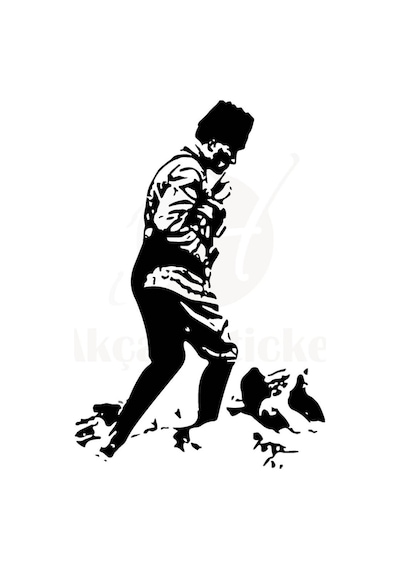 Mustafa Kemal Atatürk Oto Sticker Siyah 30 25 Cm