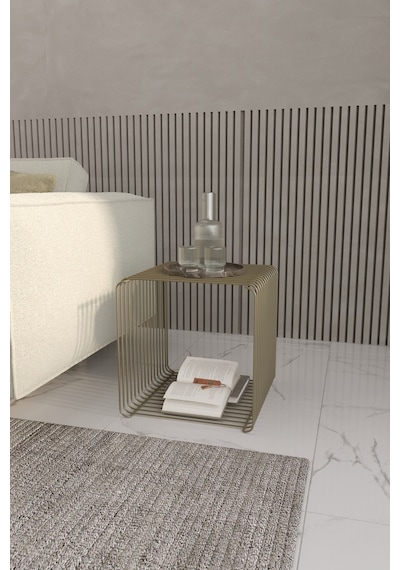 Bonj19 Miami Dopamin Minimalist Metal Tel Yan Sehpa Modern Küp Yan Sehpa & Modüler Kitaplık Dergilik Bonj19
