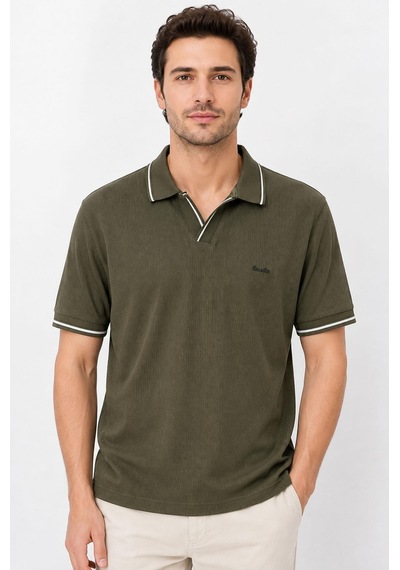 Classics Men Gewer Slim Fit Erkek Polo Yaka Tişört 7754 Haki