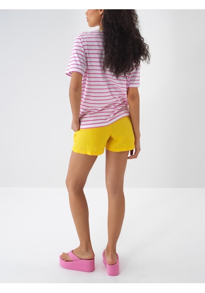 Xint Sarı %100 Keten Regular Fit Şort 275427