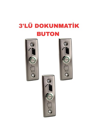 Sr-720 Paslanmaz Çelik Kapı Çıkış Butonu No Nc Com Metal Basmalı Buton Geçiş Kontrol Sistemi 3 Adet