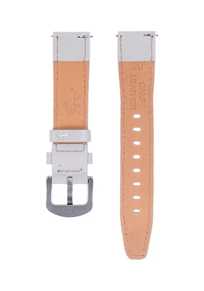 Fro Lw38-43 20 Mm Hakiki Deri Düz Krem Kordon Silver Toka