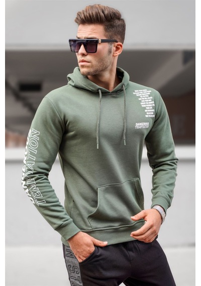 Madmext Madmext Haki Baskılı Erkek Sweatshirt 5313-haki Haki