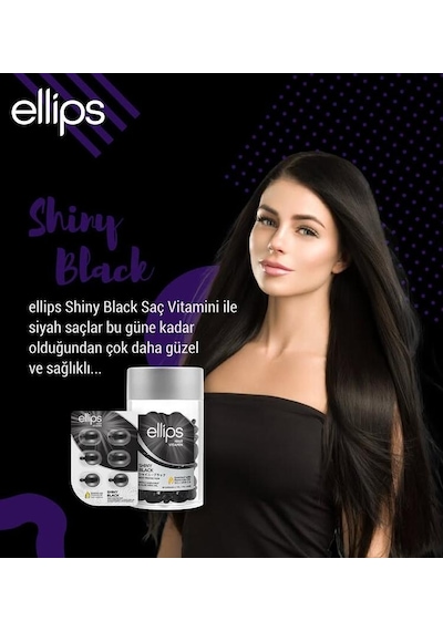 Ellips Siyah Saçlara Özel Işıltı Veren Saç Vitamini 50 Kapsül