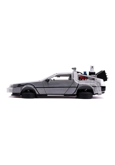 Jada 253255021 Geleceğe Dönüş Zaman Makinesi Metal(Die-cast) Işıklı Time Machine Back to the Future 2. Seri 1:24 Ölçek Açılabilir Kapılar