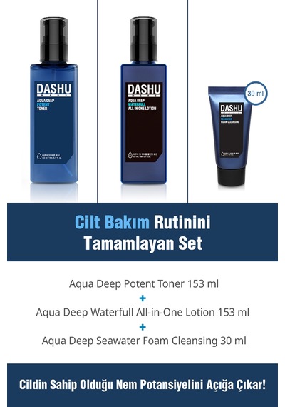 Dashu Mens Aqua Skin Care Erkeklere Özel Nemlendirici Cilt Bakım Seti