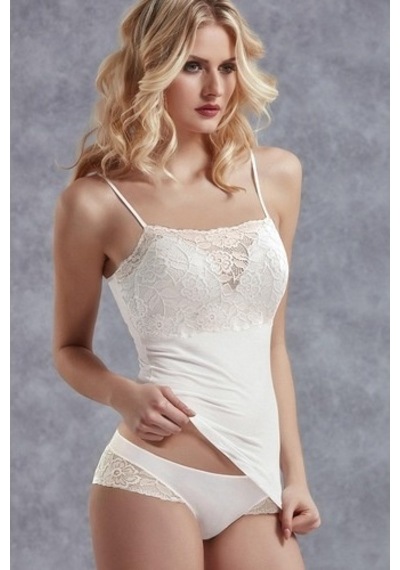 Doreanse 9450 Bayan Modal Dantelli Ekru Atlet Slip Takım