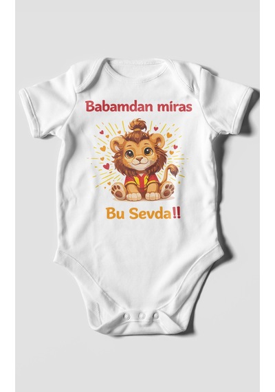 Morivokids Babadan Miras Bu Sevda Kısa Kollu Bebek Body Beyaz