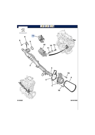 Turbo Soğutma Rakoru 1.2 Benzinli - Astra O5 Peugeot 9836330880