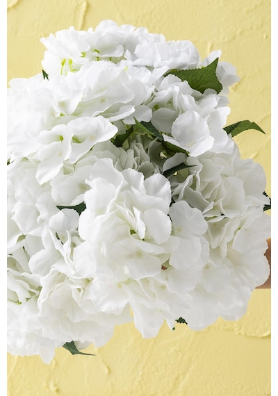 Yapay Ortanca Çiçeği 35 Cm 7 Dal Beyaz