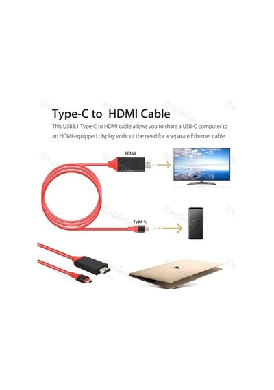 Usb Type C 3.1 To Hdmi Çevirici 4330A Galaxy S9/S10 Note 9 LG Uyumlu G5