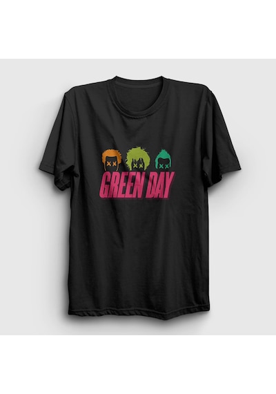 Presmono Unisex Band Green Day T-shirt Siyah