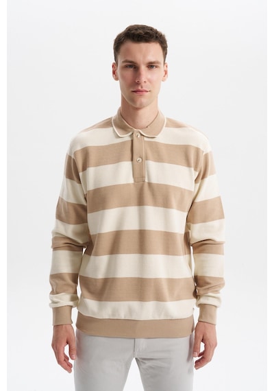 AR-MA Arma Erkek Ribanalı Regular Fit Çizgili %100 Pamuk Ringel Ottoman Kumaş Polo Yaka Düğmeli Sweatshirt K30554952602 Bej AR-MA Arma Erkek Ribanalı Regular Fit Çizgili %100 Pamuk Ringel Ottoman Kumaş Polo Yaka Düğmeli Sweatshirt K30554952602 Bej
