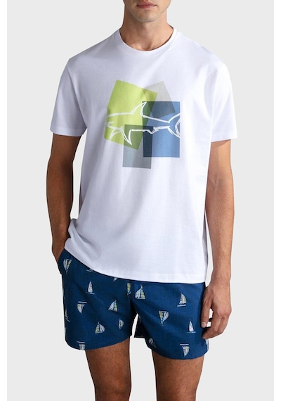 Paul & Shark Erkek T Shirt 24411073 010 Beyaz Beyaz