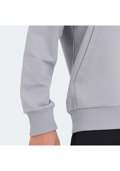 Slazenger LETTO Çocuk Kapüşonlu Cepli Taş Gri Sweatshirt