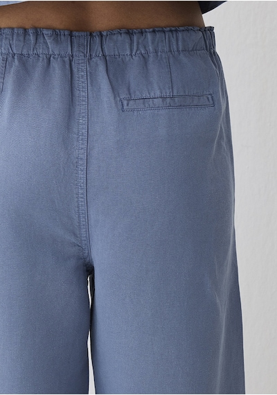 Mavi - Beli Bağcıklı Tencel Lyocell Karışımlı Mavi Pantolon 1011012-83767 Mavi