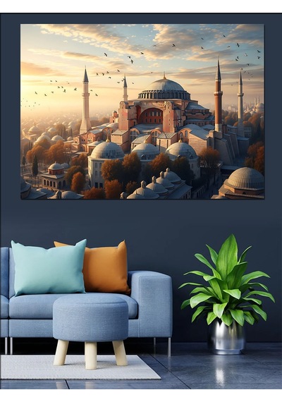 İstanbul Boğazı Ve Ayasofya Manzarası Dekoratif Kanvas - Mdf Ahşap Tablo