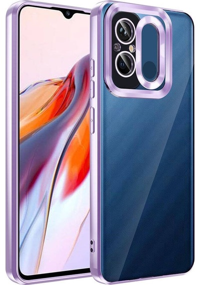 Noktaks - Xiaomi Uyumlu Xiaomi Redmi 12c - Kılıf Kamera Korumalı Tatlı Sert Omega Kapak - Lila