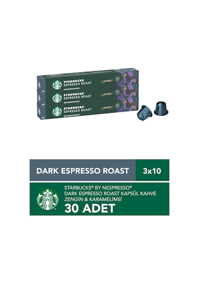 Starbucks By Nespresso Dark Espresso Roast Kapsül Kahve 3 X 10 Adet Kapsül Kahve