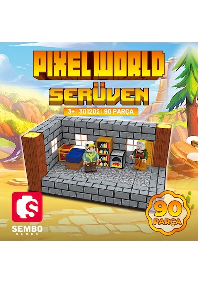 Sembo Block Pixelworld Serüven Manyetik Mıknatıslı Yapı Bloğu Seti 90 Parça