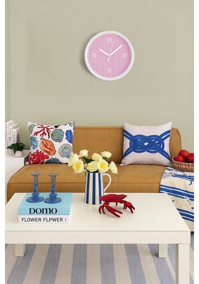 Modern Duvar Saati - 42cm - Önü Camlı Beyaz Kasa - Sessiz Mekanizma-jh0661 Beyaz