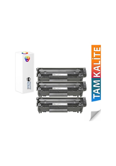 Plusprint Hp Laserjet 1018 Yazıcı Uyumlu 12a Toner 3'lü Paket