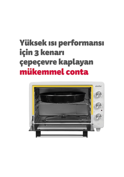Simfer 3420 Beyaz 34 LT Statik Mini / Midi Fırın - 4 Fonksiyon, Programlanabilir Pişirme & Isı Kontrol Sistem