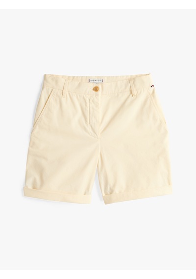 Tommy Hilfiger Co Blend Gmd Chıno Short Kadın Sarı Şort - Ww0ww42457 Sarı