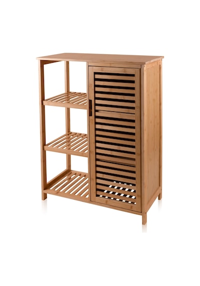 The Mia Bambu 4 Katlı Kapaklı Düzenleyici Dolap Raf 87x66x33 Cm Çok Renkli