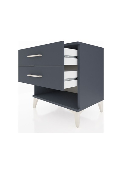 Hyperion Komodin 2 Çekmeceli 60x44x64 Antrasit-antrasit Antrasit