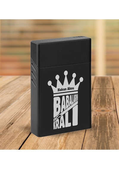 Bk Gift Kişiye Özel İsimli Baba Temalı Siyah Metal Kalem&çakmak&sigara Kutusu&kartlık-cüzdan Hediye Seti, Sevgiliye Hediye-3, Babaya Hediye, Babalar G