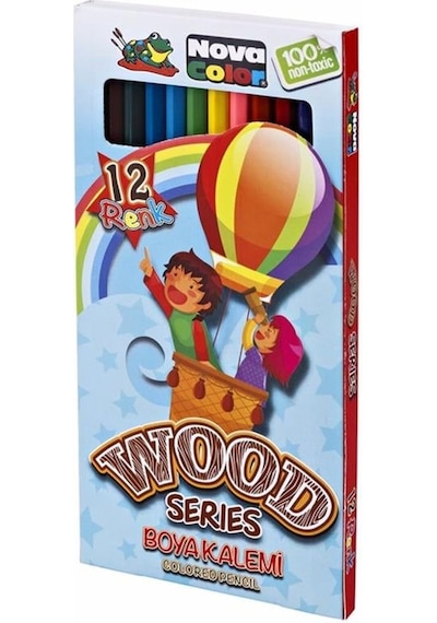Nova Color Kuru Boya Uzun / Tam Boy 12 Renk Set Çok Renkli