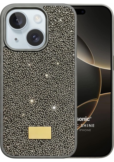 Microsonic Apple iPhone Uyumlu 15 Kılıf Cosmic Shine Koyu Gri -