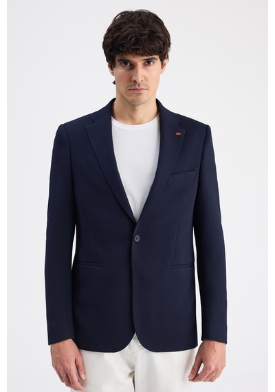 Twn Slim Fit Lacivert Armürlü Kumaş Ceket 6ec04bb01474m 101