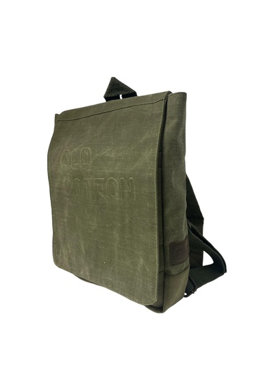Old Cotton Cargo Vintage Su Geçirmez Kanvas Salaş Unisex Günlük Okul Tablet Sırt Çantası Naoko S 24x30cm Haki