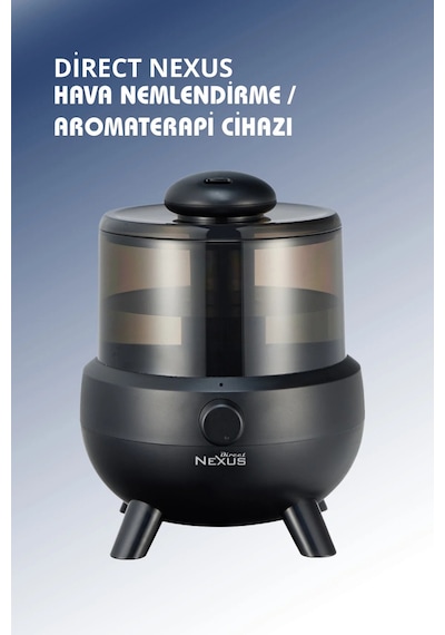 Direct Nexus Ultrasonik Buhar Makinesi Humudifier / Aromaterapi Cihazı Diffüzör 2 Litre 6 Kademeli - Siyah Renk