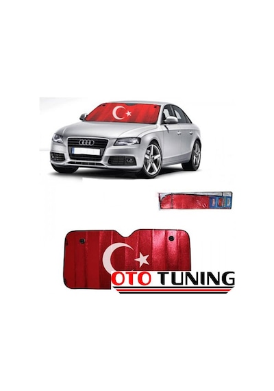 Carub Türk Bayraklı Metalize Güneşlik Balonlu 60x130